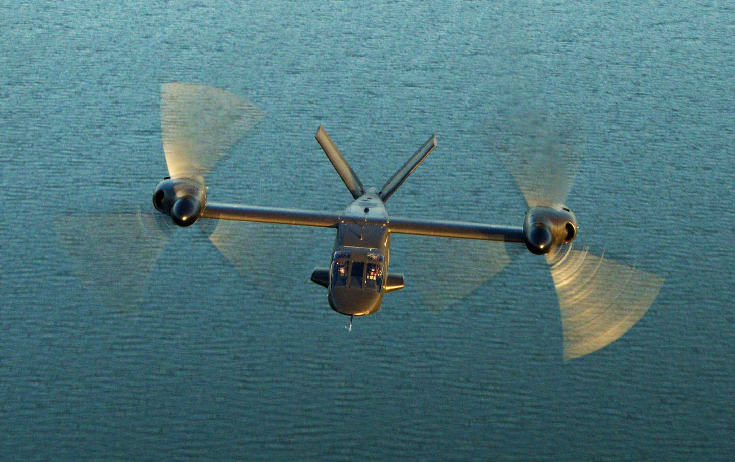 V-280 flying over water. (Bell)