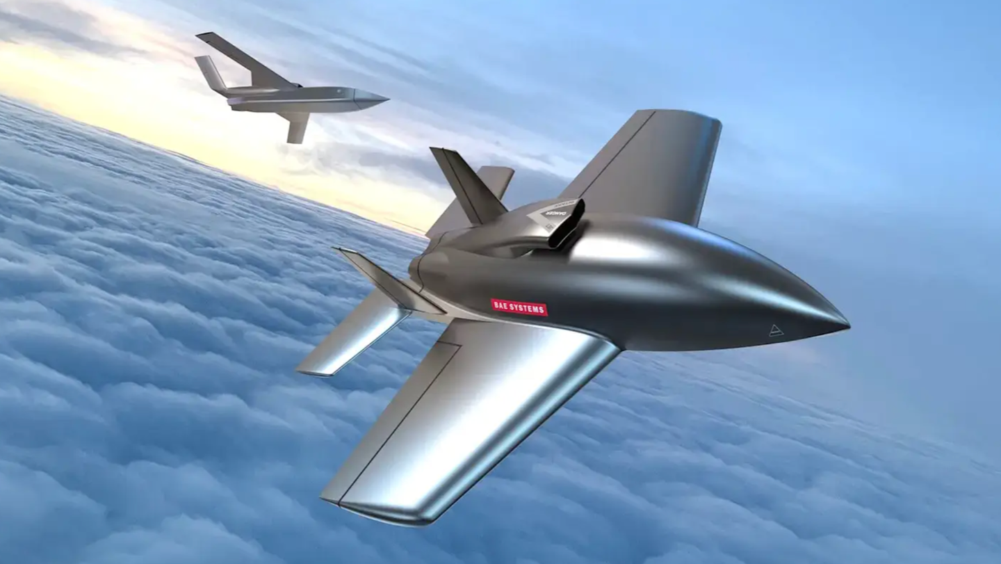 The two new “agile and affordable” drone concepts unveiled earlier this year by BAE Systems.&nbsp;<em>BAE Systems</em>