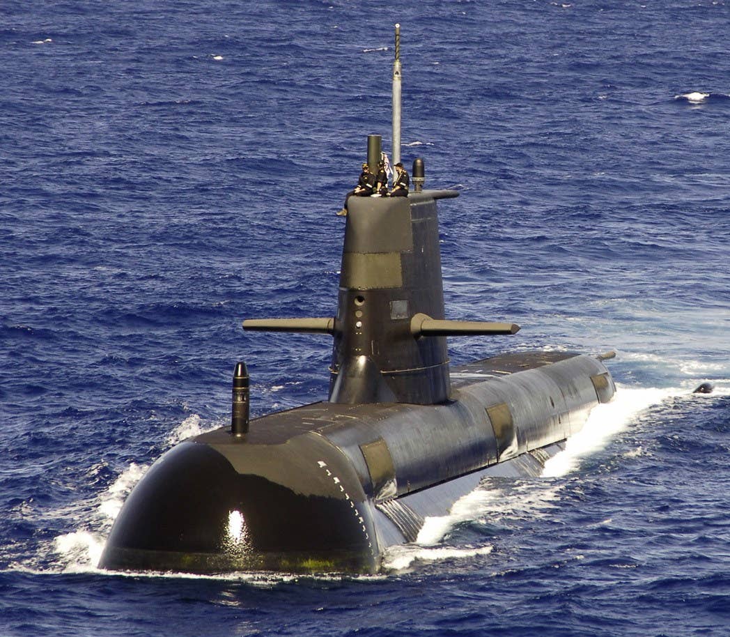 Australia's <em>Collins</em> class diesel-electric submarines will have to soldier on for many years to come until the country can stand up a nuclear submarine capability. This will only make the role of emerging UUV technology all the more critical for the RAN. <em>Credit: U.S. Navy photo by Mass Communication Specialist Seaman James R. Evans</em>