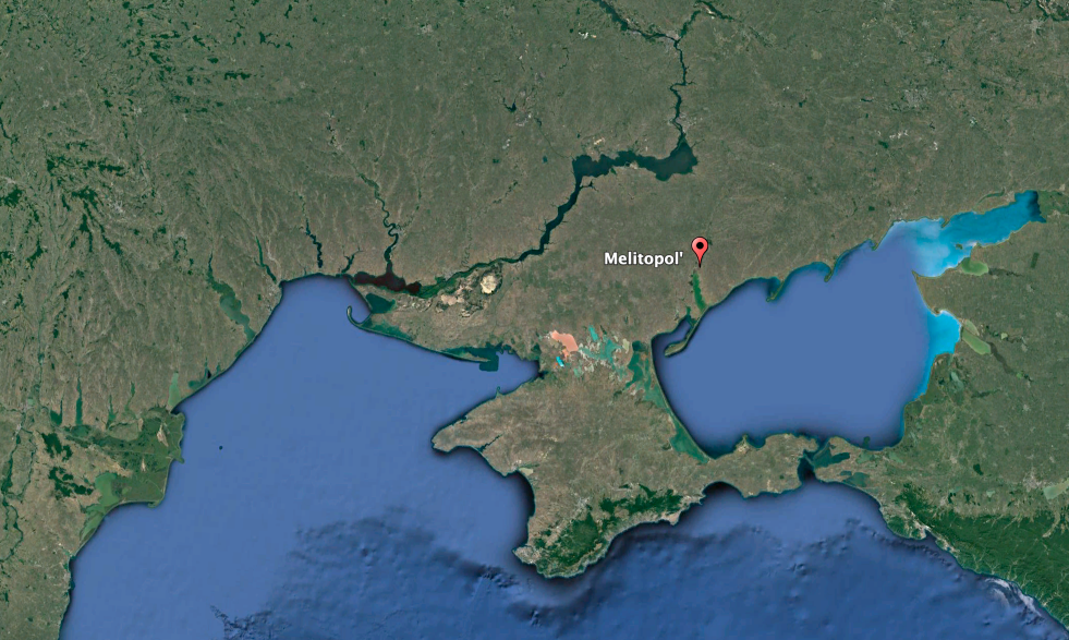 The Russian-held city of Melitopol will be key to any Ukrainian effort to liberate Crimea, Gen. Valery Zaluzhny said. (Google Earth image)