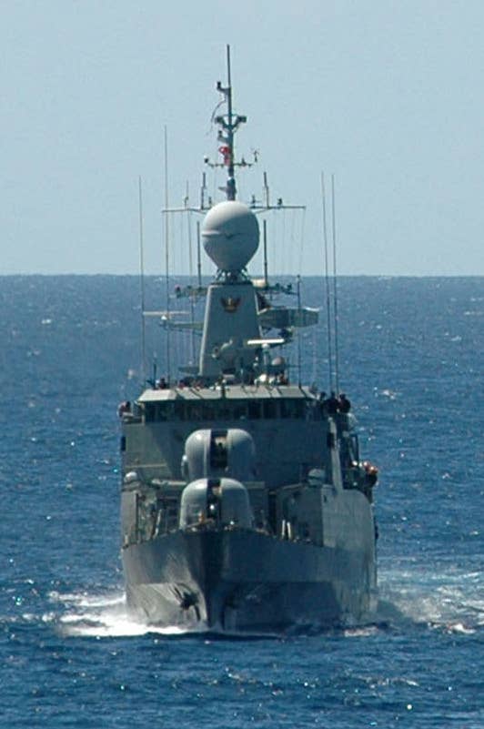 The Royal Thai Navy corvette HTMS <em>Sukhothai</em> steams in the Gulf of Thailand in 2013. <em>U.S. Navy photo by Mass Communication Specialist 1st Class Patrick Dille</em>