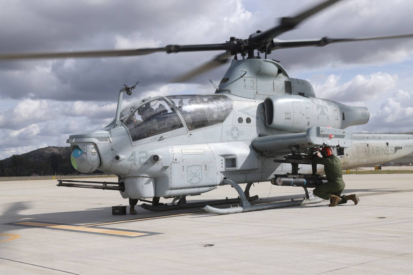 AH-1Z being loaded with JAGMs at Camp Pendleton during Steel Knight. (James Deboer/Author)