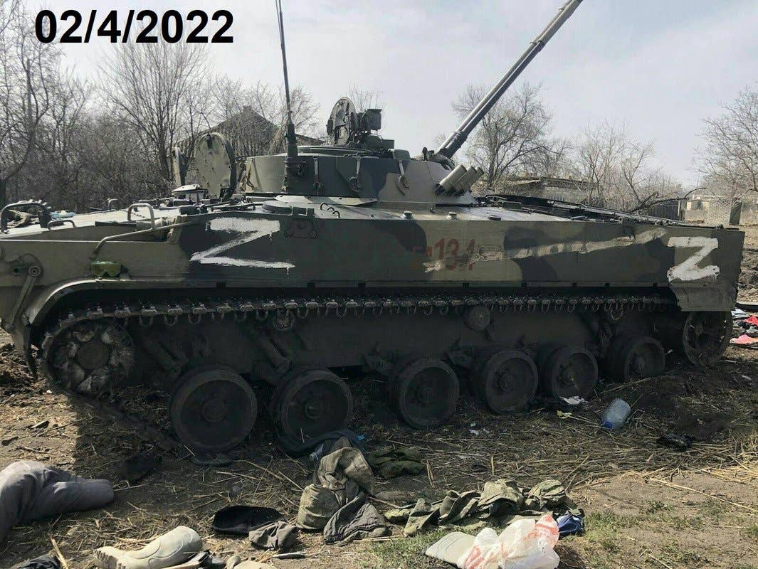A Russian BMP-3 Infantry Fighting Vehicle captured by Ukraine on April 2. (Oryxspioenkop photo)