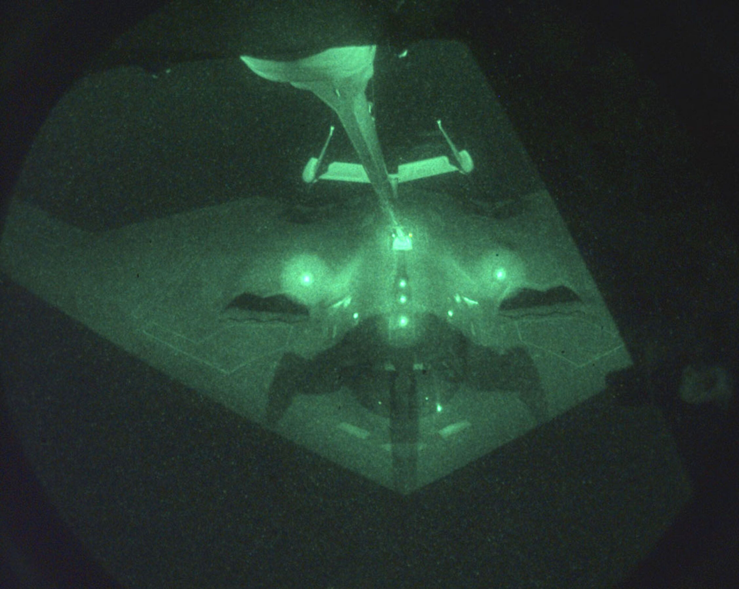 395554 05: (FILE PHOTO) A B-2 bomber refuels from a KC-10 after completing a mission in support of NATO Operation Allied Force in an undated photo. The U.S.-led bombing campaign in Afghanistan is in a third round of air and sea launched attacks, reportedly using B-2 bombers October 9, 2001 with bombs and missiles aimed at air defense and other military targets, senior Pentagon officials said. (Photo by USAF/Getty Images)