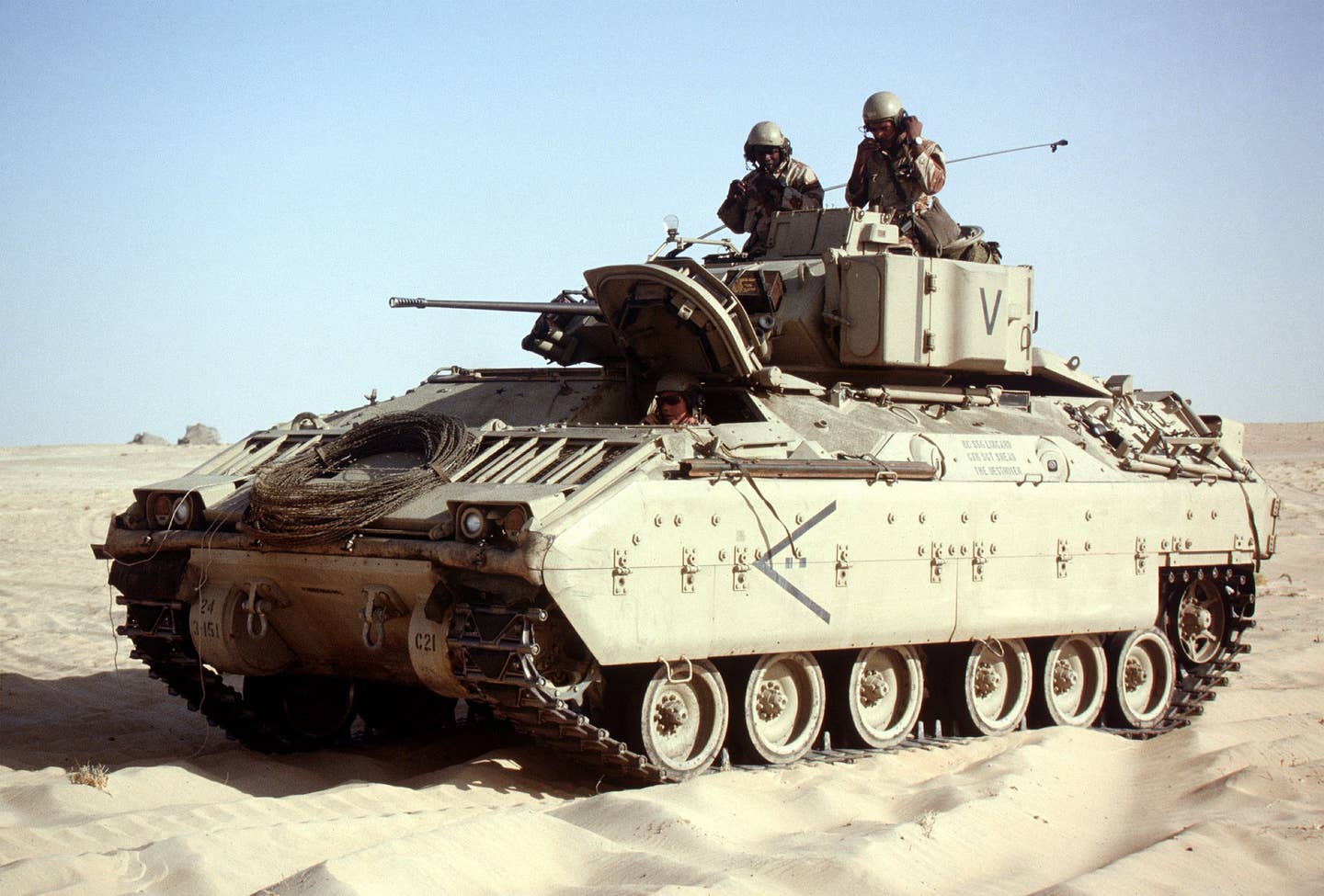 A Bradley seen during Operation Desert Storm. (SGT. Brian Cumper/DoD)&nbsp;