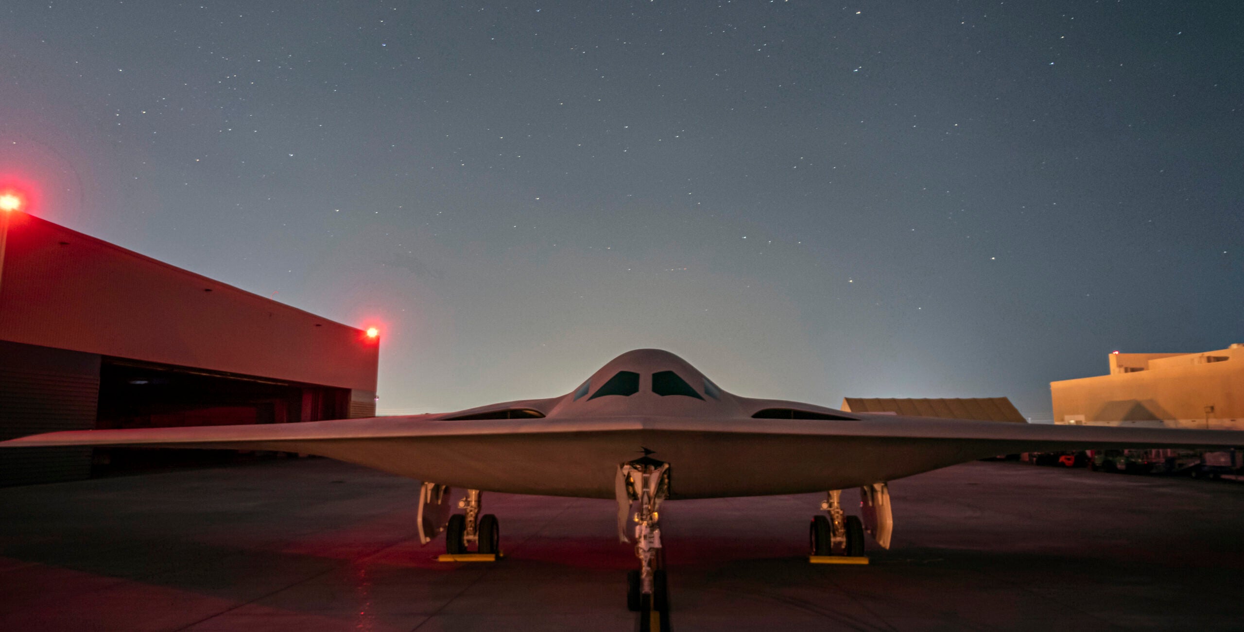The B-21 Raider was unveiled to the public at a ceremony December 2, 2022 in

Palmdale, Calif. Designed to operate in tomorrow's high-end threat environment, the B-21 will play a critical role in ensuring America's enduring airpower capability. (U.S. Air Force photo)