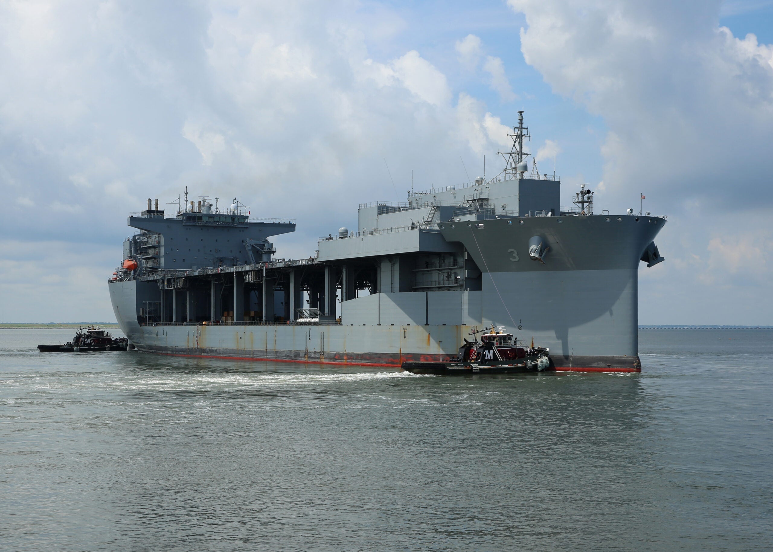 NORFOLK (July 10, 2017) The Military Sealift Command expeditionary mobile base USNS Lewis B. Puller (T-ESB 3) departs Naval Station Norfolk to begin its first operational deployment. Puller is deploying to the U.S. 5th Fleet area of operations in support of U.S. Navy and allied military efforts in the region. (U.S. Navy photo by Bill Mesta/Released)170710-N-OH262-448 
Join the conversation:
http://www.navy.mil/viewGallery.asp
http://www.facebook.com/USNavy
http://www.twitter.com/USNavy
http://navylive.dodlive.mil
http://pinterest.com
https://plus.google.com