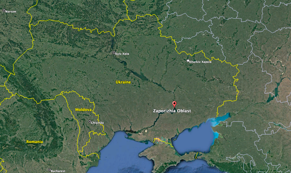 There is increasing military activity in Zaporizhzhia Oblast. (Google Earth image)