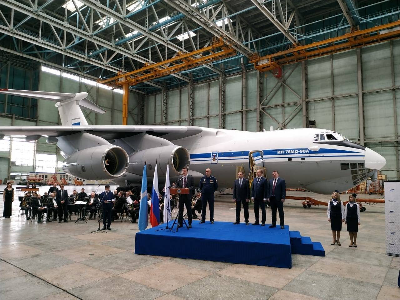The Russian Ministry of Defense contracted Il-76MD-90A transports at a cost of 3,570 million rubles each, which turned out to be well below the producer’s own costs. Pictured is the delivery of an Il-76MD-90A in Ulyanovsk in April 2019. <em>United Aircraft Corporation</em>