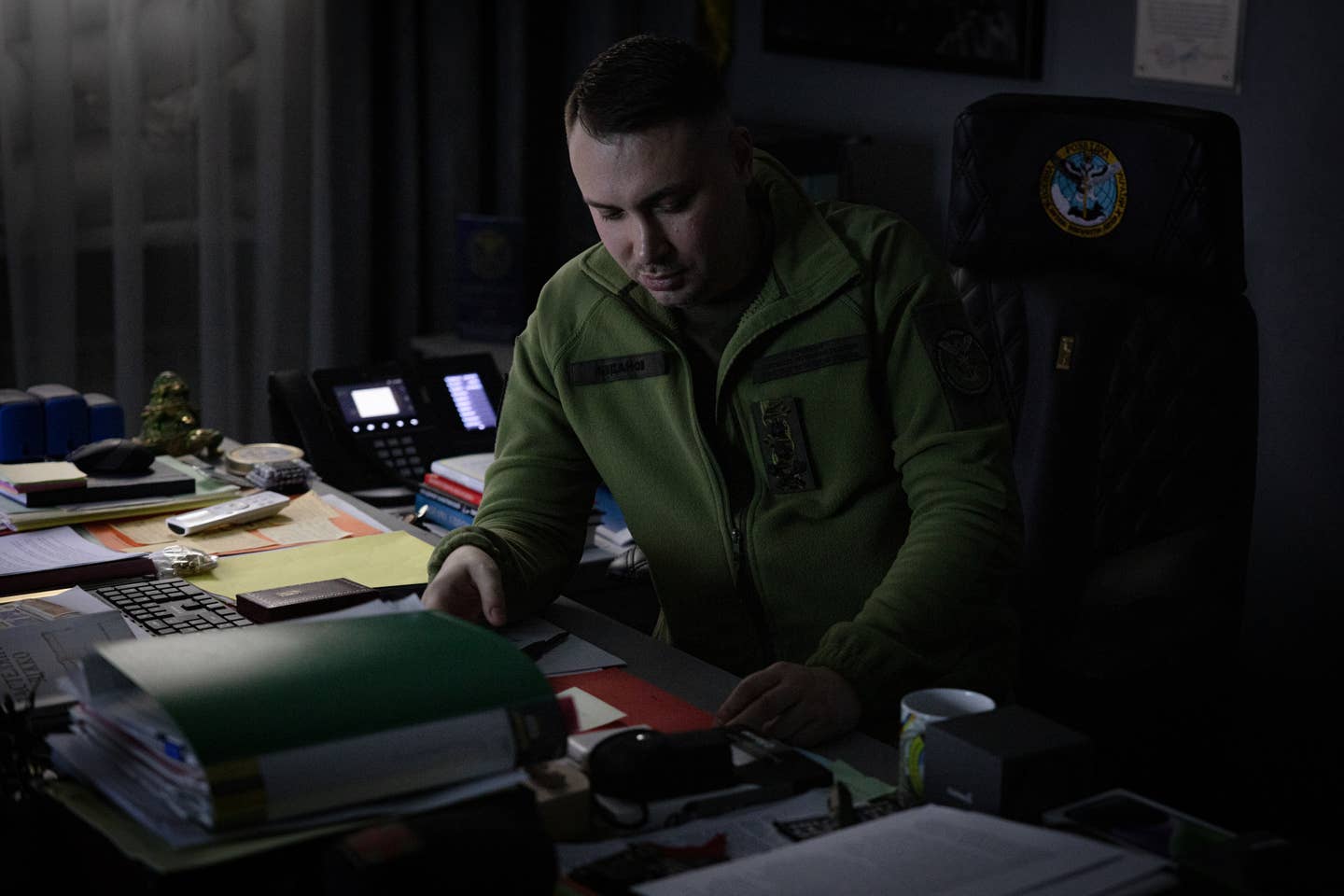 The head of Ukraine's military intelligence, Maj. Gen.  Kyrylo Budanov at his office (Photo by Serhiy Morgunov for The Washington Post via Getty Images)