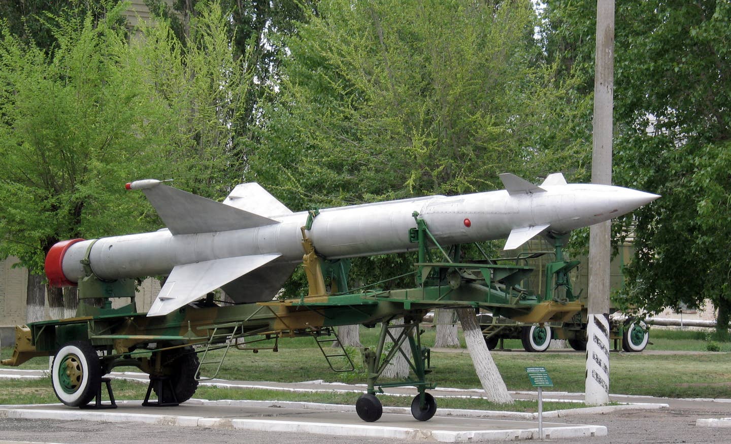 An S-25 Berkut high-altitude surface-to-air missile at the Kapustin Yar museum in Znamensk, Russia. <em>Leonidl/Wikimedia Commons</em>