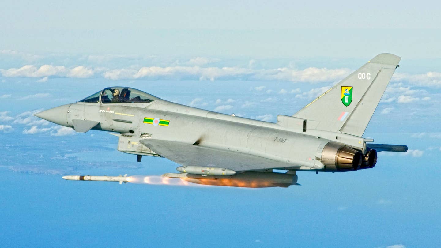 An early Tranche 1 Eurofighter Typhoon of the RAF. 