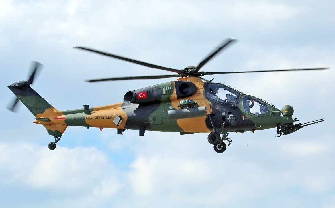 A Turkish T129 attack helicopter. <em>Wiltshirespotter via Wikimedia</em>