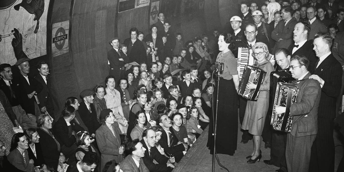 Performance in Aldwych Tube Station, 1940