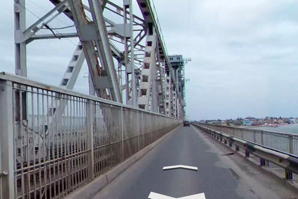 Google Earth street view of the bridge attacked by a purported Russian unmanned surface vessel. (Google Earth image)