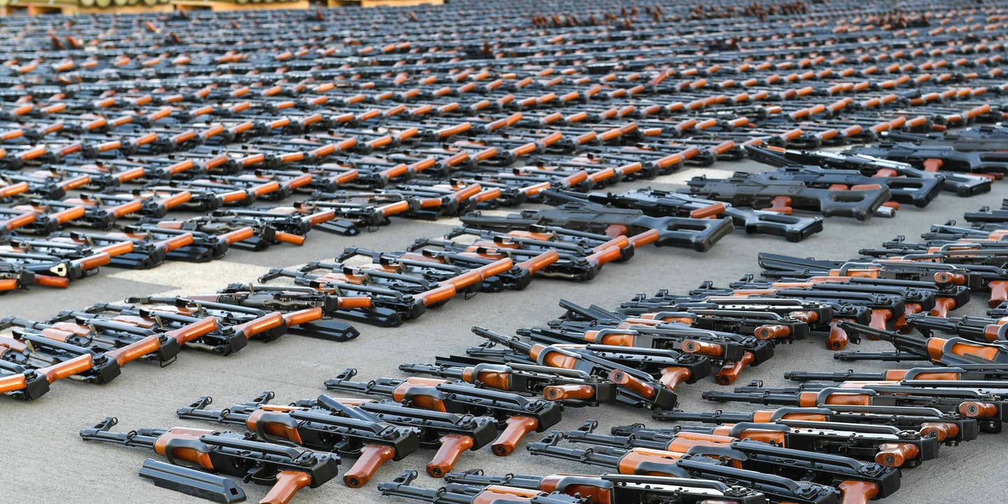 The U.S. government turned over more than a million rounds of small arms ammunition seized during an interdiction in the Gulf of Oman last year.