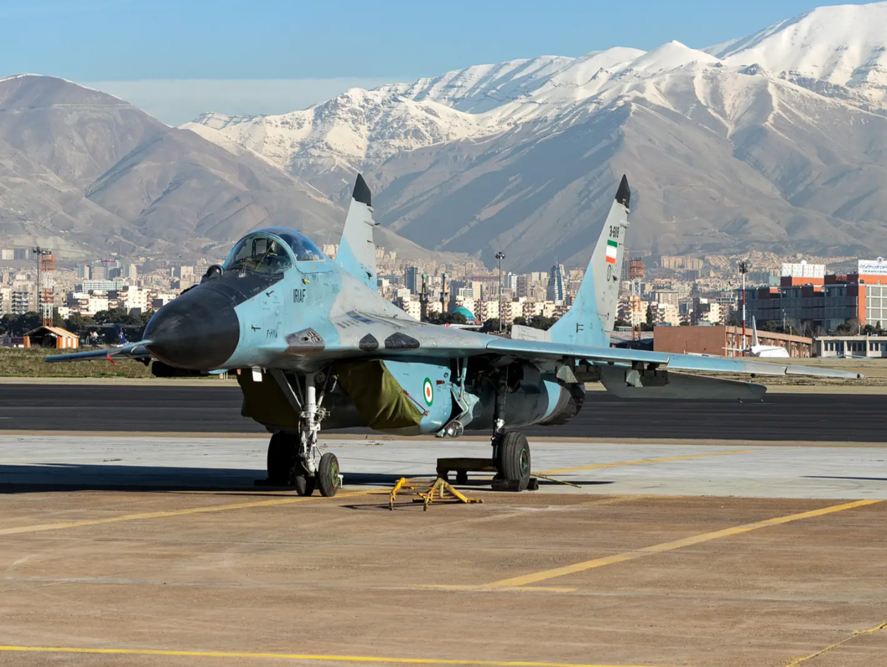 An IRIAF MiG-29 at Mehrabad Airport, Tehran, in 2019.&nbsp;<em>DARA ZARBAF/Wikimedia Commons</em><br>