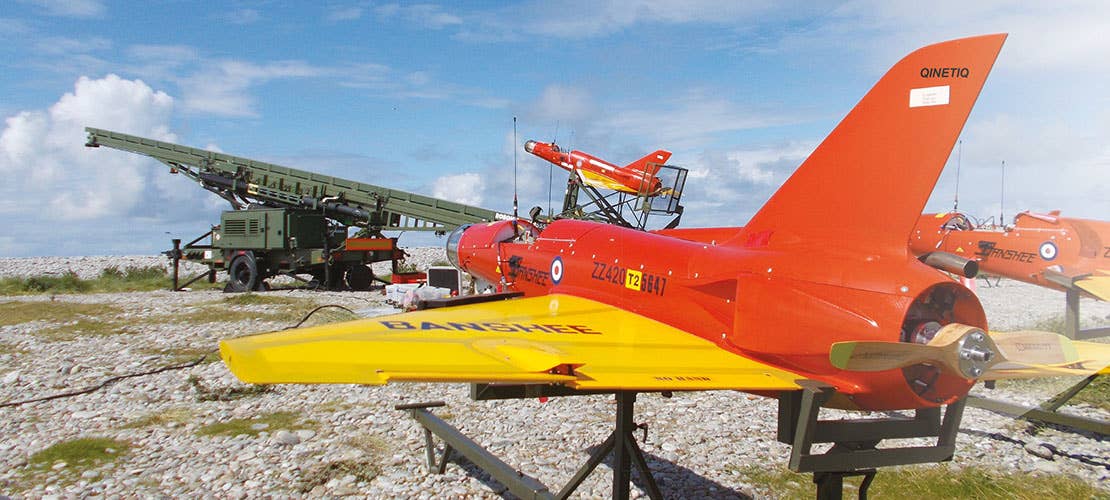 Another drone in the QinetiQ portfolio, the Banshee Whirlwind remotely piloted aerial target. <em>QinetiQ</em><br>