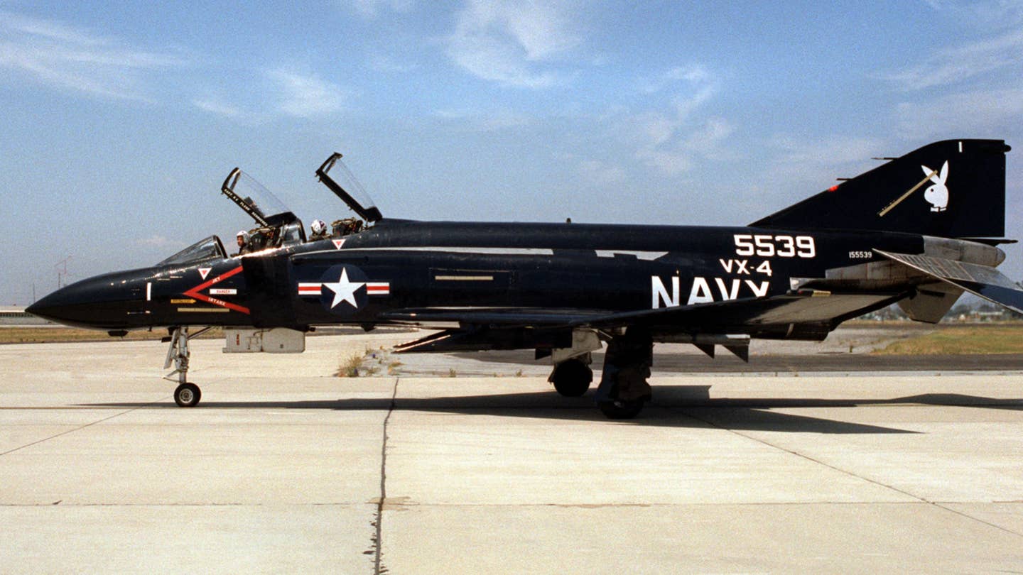 A VX-4 F-4S at NAS Point Mugu, in 1982. <em>U.S. DoD</em>