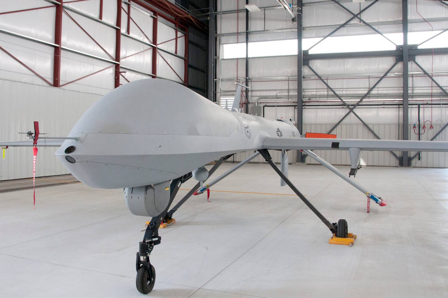 An MQ-1 Predator belonging to the U.S. Air Force 163rd Reconnaissance Wing of the California Air National Guard. <em>Credit: U.S. Air Force photo by Master Sgt. Julie Avey</em>