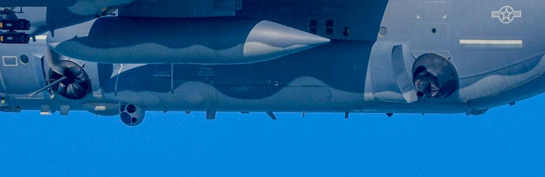 The AC-130J's 30mm autocannon (left) and 105mm howitzer (right). <em>South Korea Joint Chiefs of Staff</em>