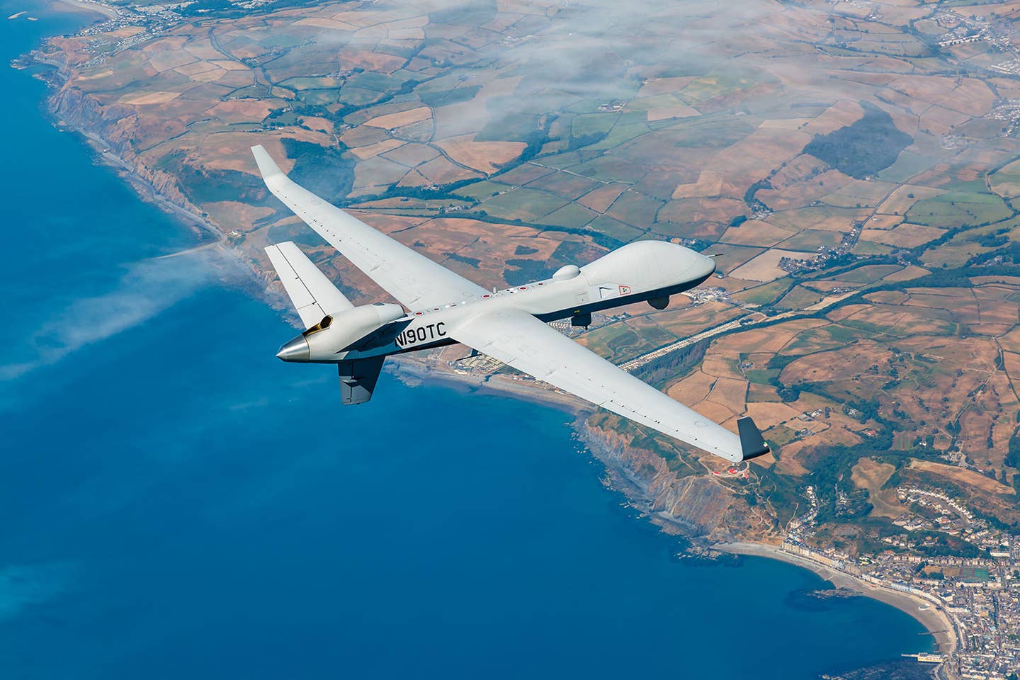 MQ-9B SkyGuardian flies across the Atlantic for the RAF100 event. <em>Credit: GA-ASI</em>