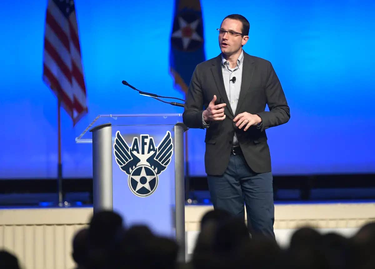 Will Roper, then the Assistant Secretary of the Air Force for Acquisition, Technology, and Logistics, speaks at the Air Force Association's main annual convention on Sept. 16, 2019.&nbsp;<em>USAF</em>