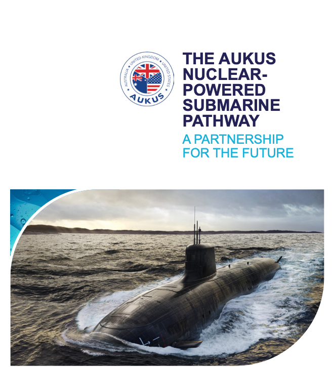 The Australian Defense Ministry (MoD) laid out the way forward for the development of the <em>SSN-AUKUS</em> nuclear-powered, conventionally armed submarines. (Australian MoD report)