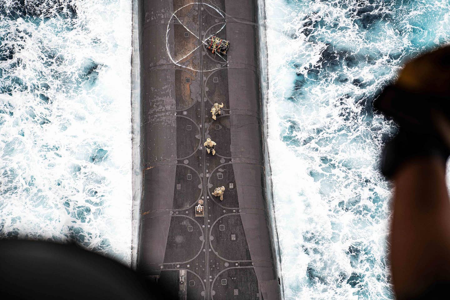 Another view above USS <em>Florida. U.S. Air Force photo by Tech Sgt. Westin Warburton</em>