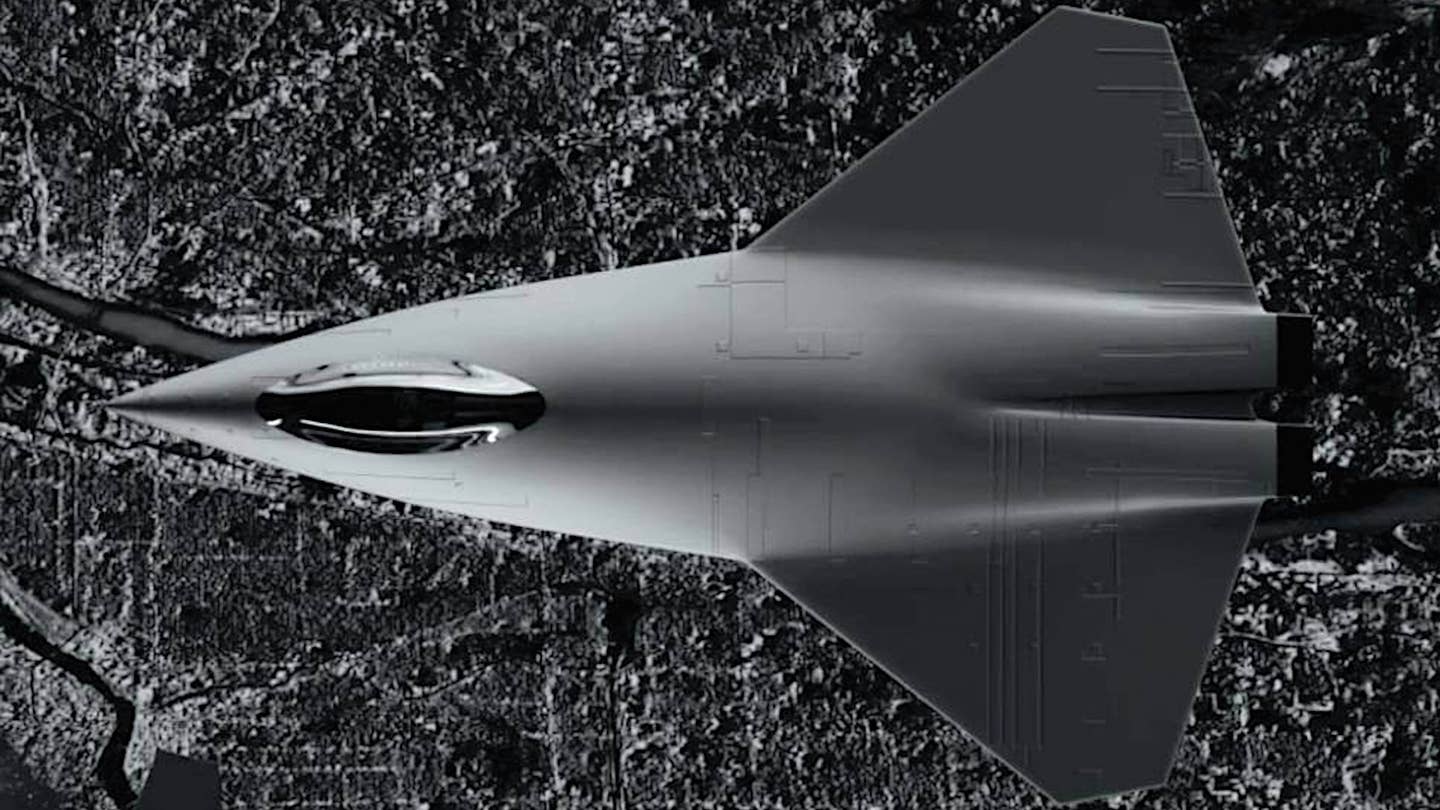 A rendering of an advanced stealthy combat jet. <em>Collins Aerospace</em>