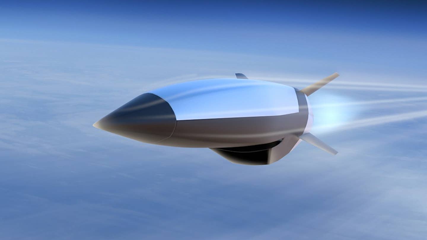 An artist's conception of a hypersonic air-breathing cruise missile. <em>Raytheon/Northrop Grumman</em>