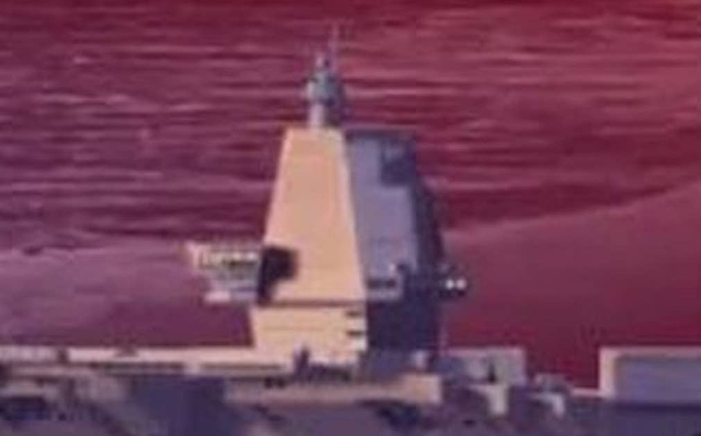 A close-up of the island as seen in one of the two pieces of new carrier concept artwork from Jiangnan Shipyard. <em>Chinese Internet</em>