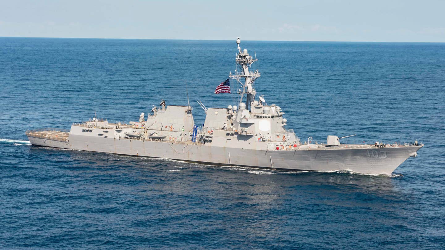 The <em>Arleigh Burke</em> class destroyer USS <em>Truxtun</em>, which the Navy has also deployed in response to the crisis in Sudan. <em>USN</em>