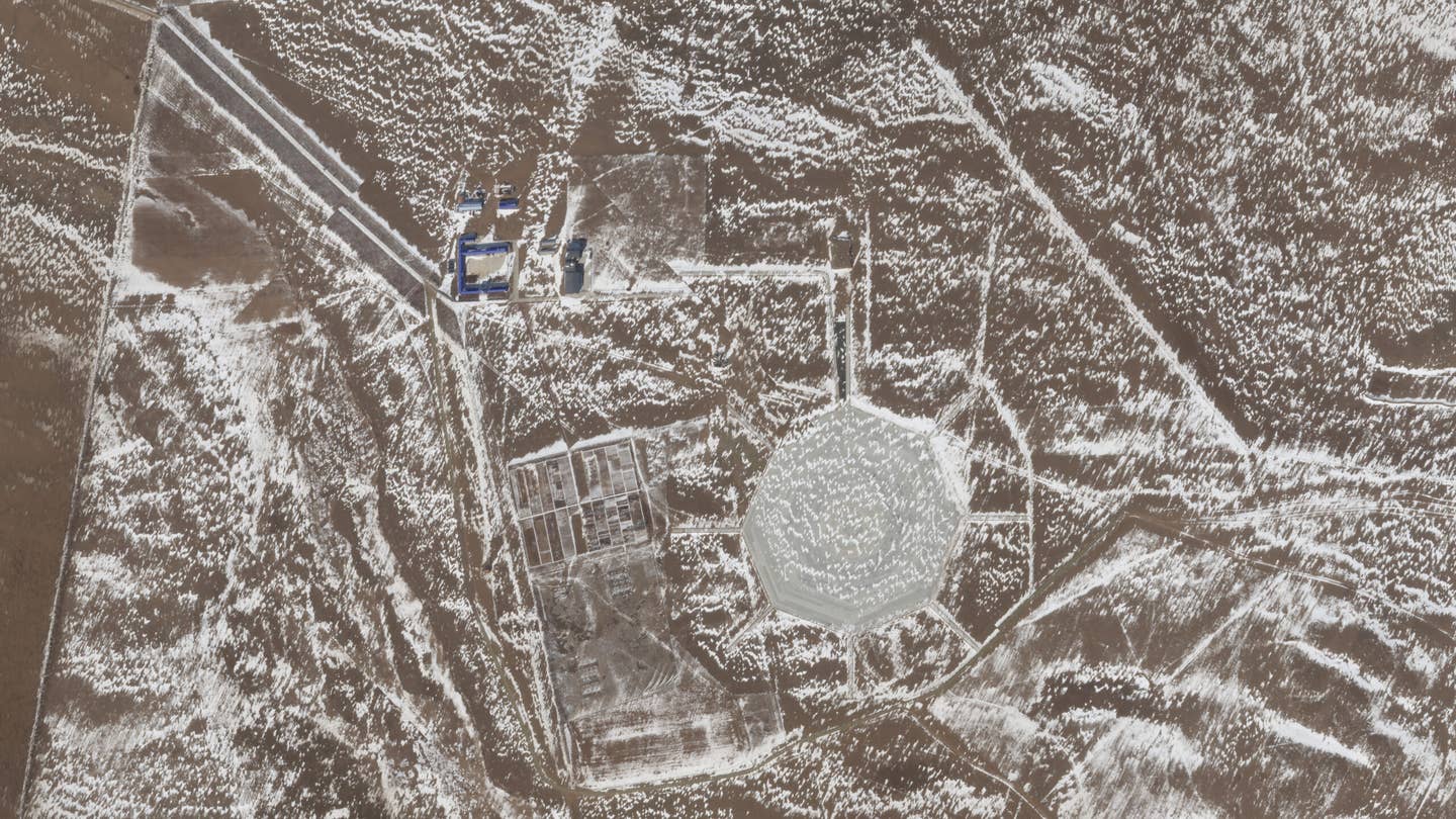 A satellite image of another Chinese balloon-related facility in the country's northeast Dorbod Banner region that was also taken on February 16, 2023. <em>PHOTO © 2023 PLANET LABS INC. ALL RIGHTS RESERVED. REPRINTED BY PERMISSION</em>