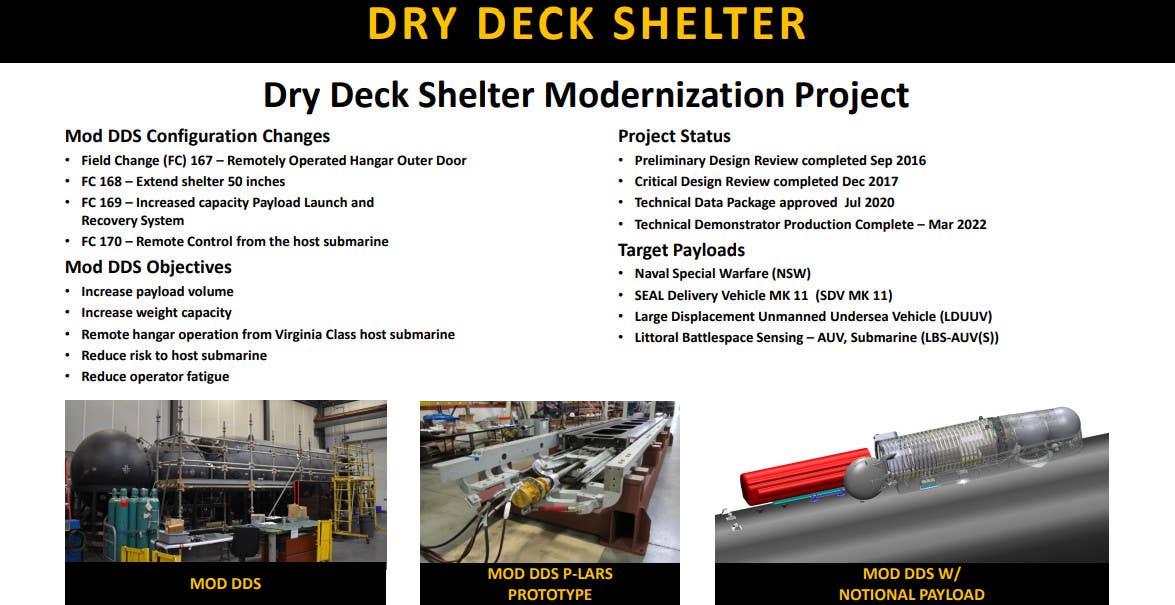 A briefing slide SOCOM released last year with details about work on an improved DDS design. <em>SOCOM</em>