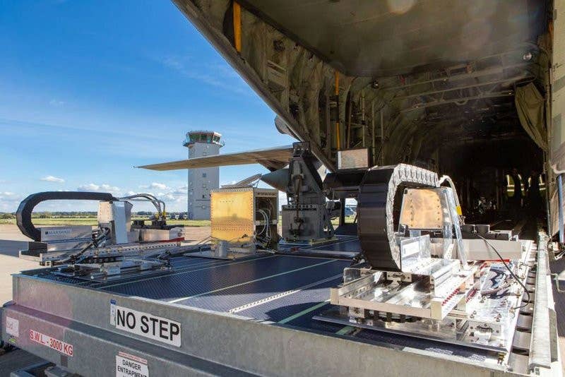 A portion of Marshall Aerospace's palletized radar system for use on C-130-series aircraft. <em>Marshall Aerospace</em>
