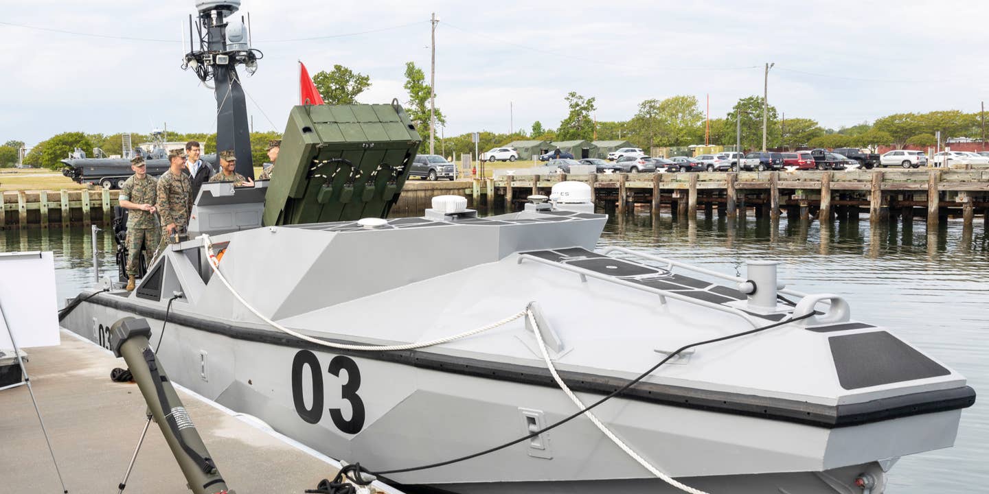 Our Best Look Yet At The Marines’ New Loitering Munition Toting Drone Boat