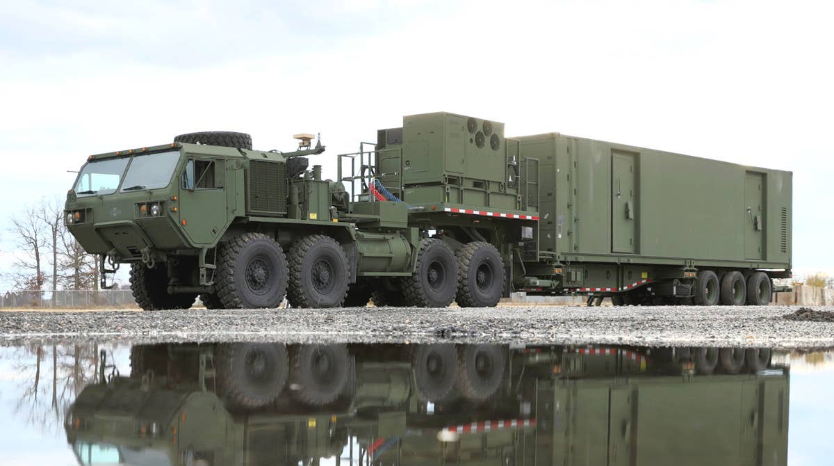 The tractor-trailer-based Typhon launcher for the Army. <em>Lockheed Martin</em>