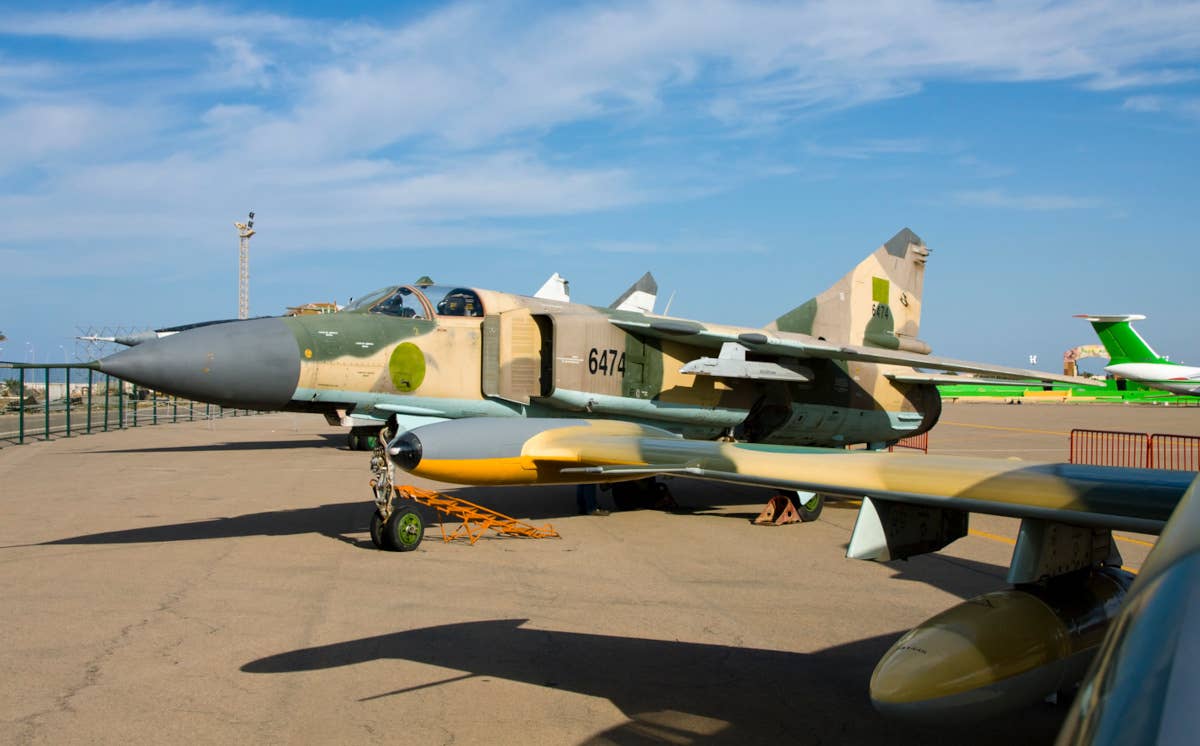 A Libyan Air Force MiG-23 photographed in 2014. <em>Rob Schleiffert via Flickr</em>