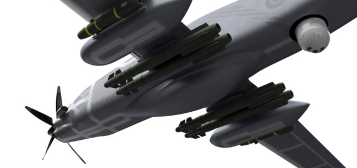 An artist’s concept showing the Aarok carrying the AASM Hammer and Hellfire missiles. <em>Turgis &amp; Gaillard</em>