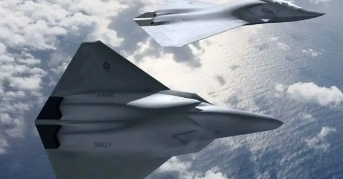 A rendering of a sixth-generation stealth combat jet design for the U.S. Navy.&nbsp;<em>Boeing</em>
