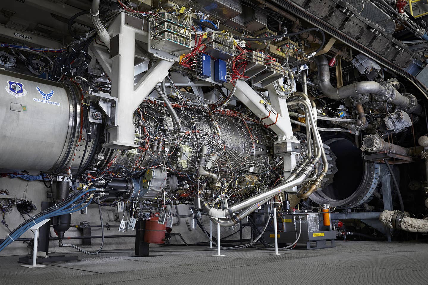 GE's XA100 engine on a test stand. <em>GE Aviation</em>