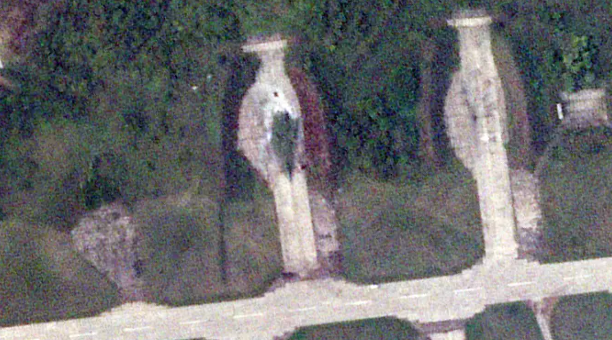 A close-up of a Planet Labs satellite image showing the burned remains of a Russian Tu-22M3 Backfire bomber destroyed during a Ukrainian drone attack last week at the Stoltsy-2 airbase in Russia.&nbsp;<em>PHOTO © 2023 PLANET LABS INC. ALL RIGHTS RESERVED. REPRINTED BY PERMISSION</em>