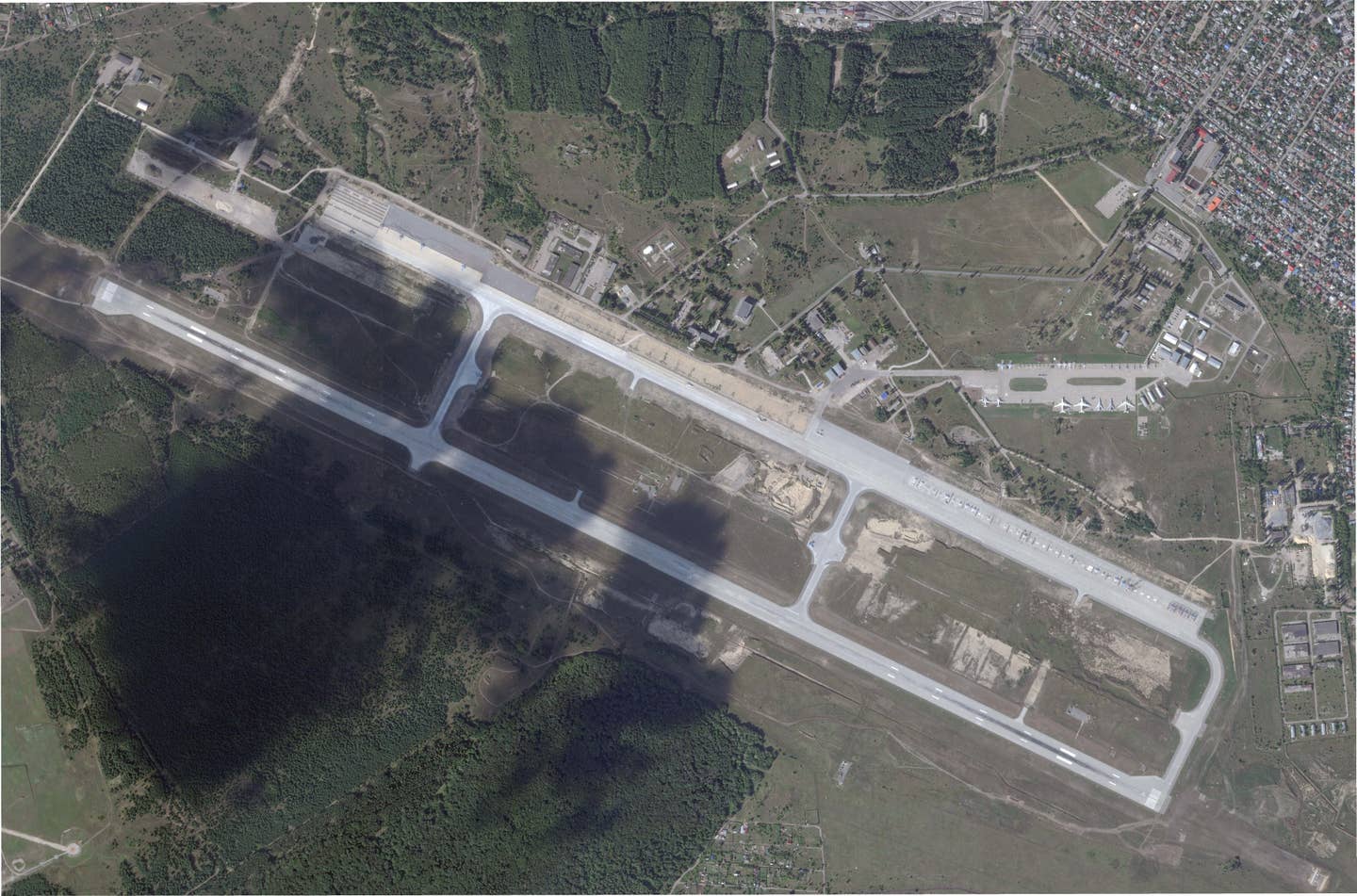 A wider-angle view of Voronezh Malshevo Air Base near Voronezh in southern Russia. PHOTO © 2023 PLANET LABS INC. ALL RIGHTS RESERVED. REPRINTED BY PERMISSION