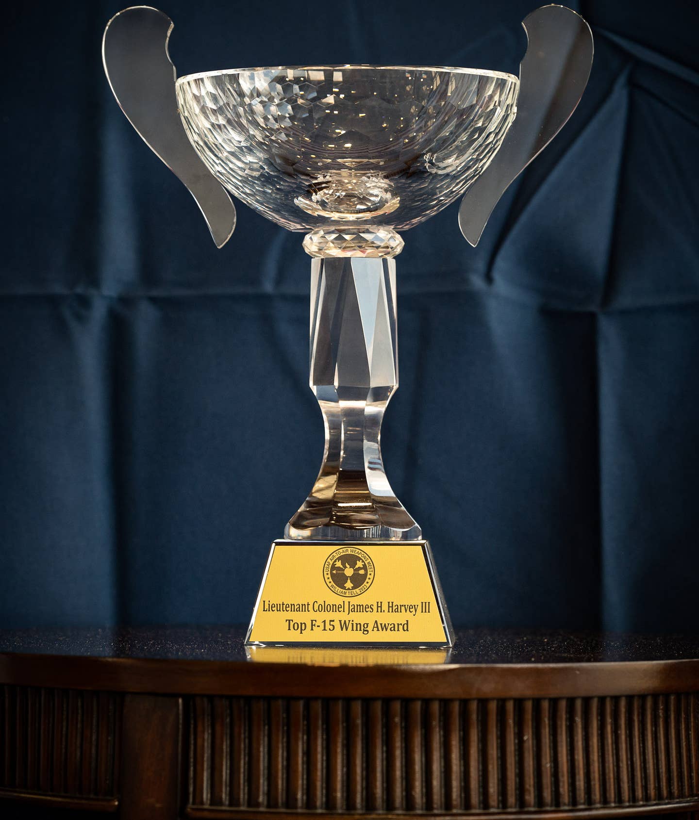 The brand new Lt. Col. James H. Harvey III Trophy. <em>USAF</em>