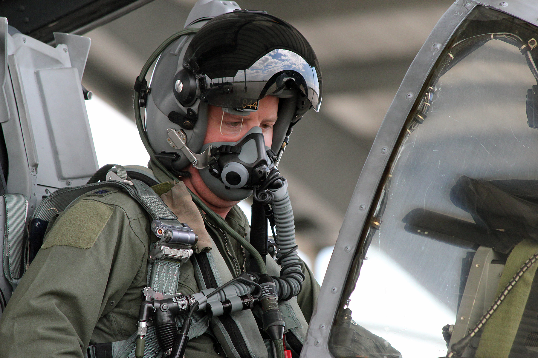 Lt. Col. Erik Simpson prepares to fly a training sortie in an A-10 Thunderbolt II at Selfridge Air National Guard Base, Mich., May 16, 2021. Simpson is a pilot with the 107th Fighter Squadron “Red Devils.” (U.S. Air National Guard photo by Master Sgt. Dan Heaton)
