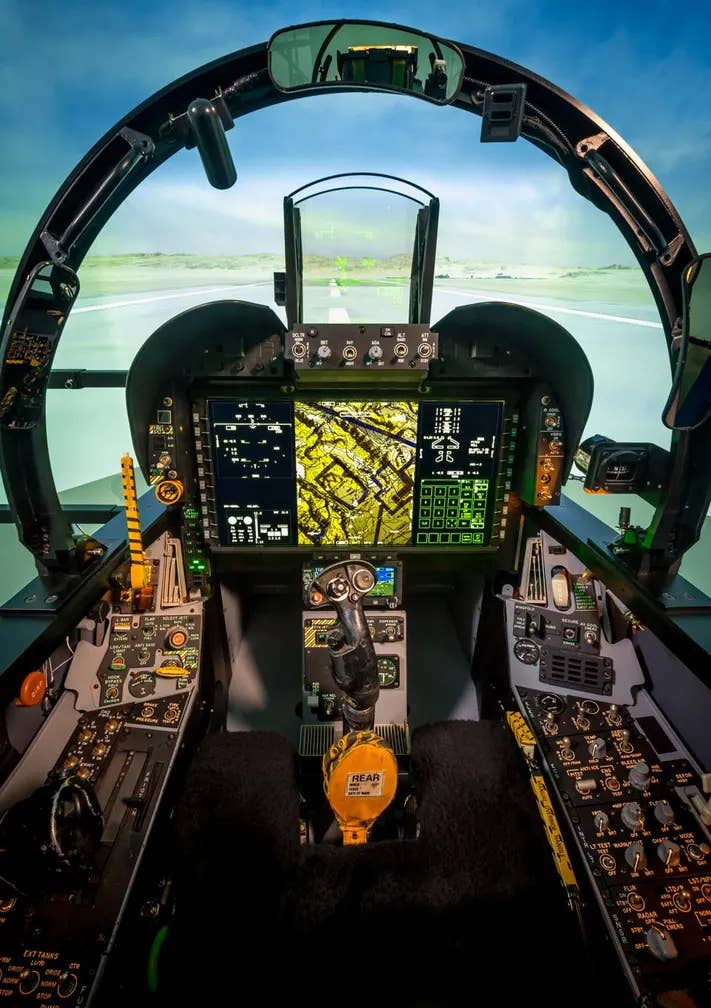 The F/A-18E/F Block III's wide area display offers a huge upgrade in user interface over the multi-function displays found in previous iterations of the jet. (Boeing)