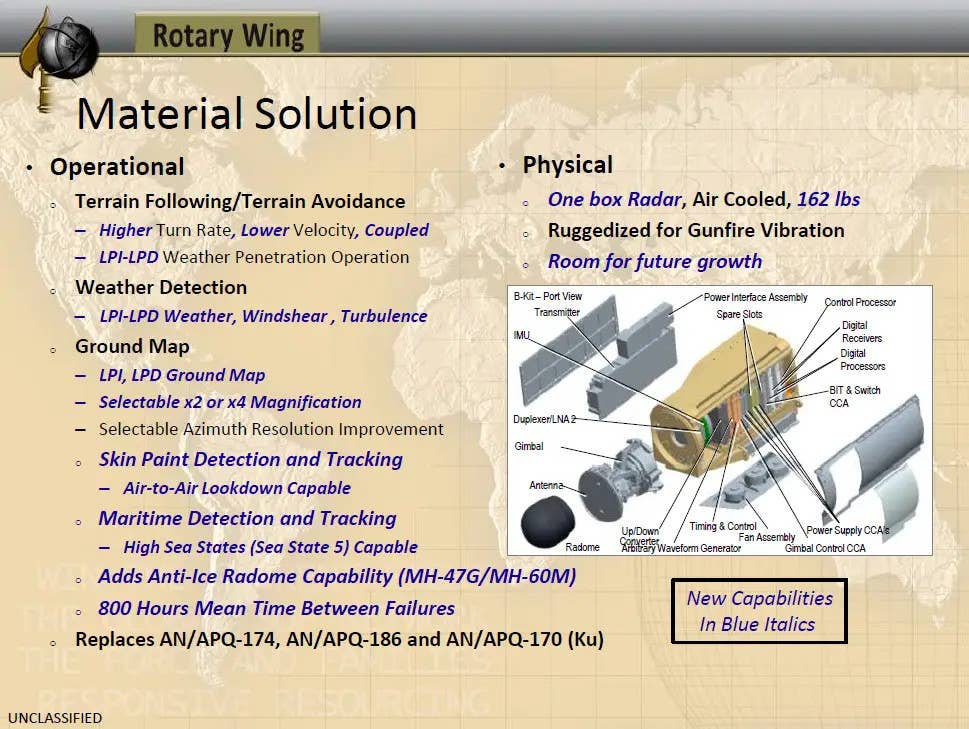 A briefing slide with additional details about the Silent Knight radar. <em>SOCOM</em>
