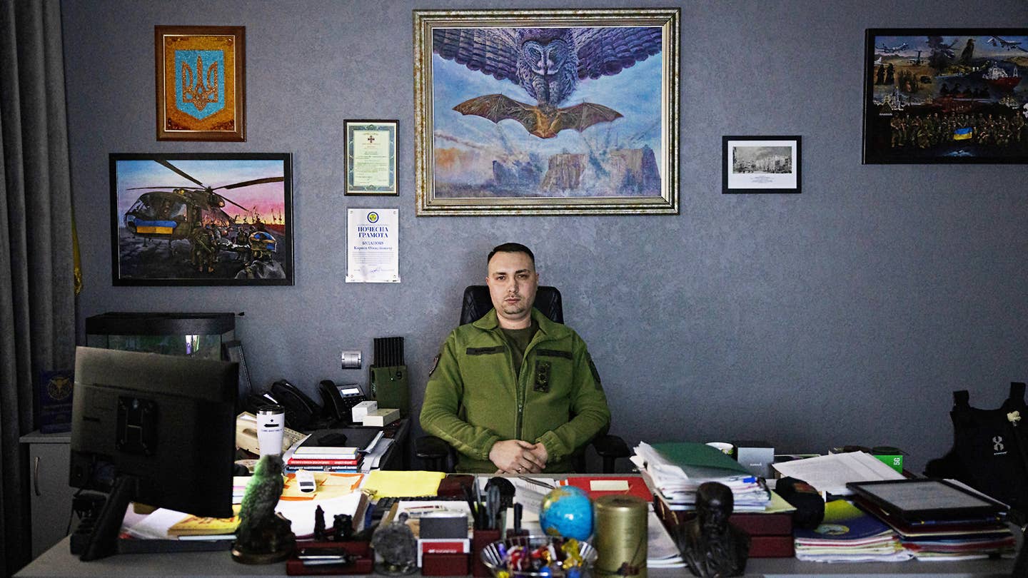 A look at the office in Kyiv that Lt. Gen. Kyrylo Budanov has lived in with his wife since the full-on invasion. (Photo by Serhiy Morgunov for The Washington Post via Getty Images)