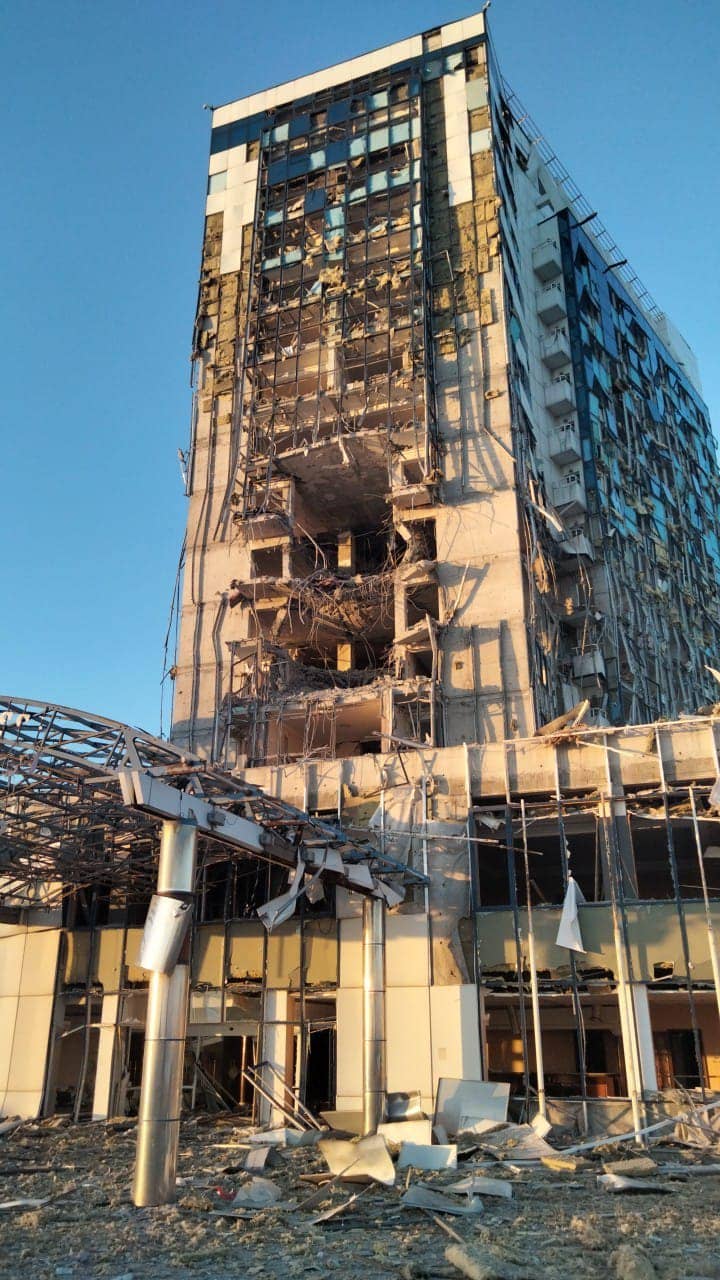 The Odesa Hotel suffered a tremendous amount of damage during the attack. (Andrey Stavnitser Facebook)